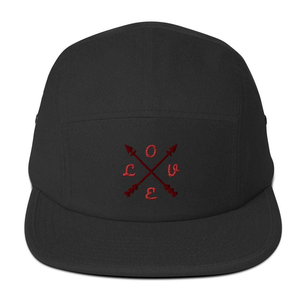 Love Embroidered Five Panel Cap