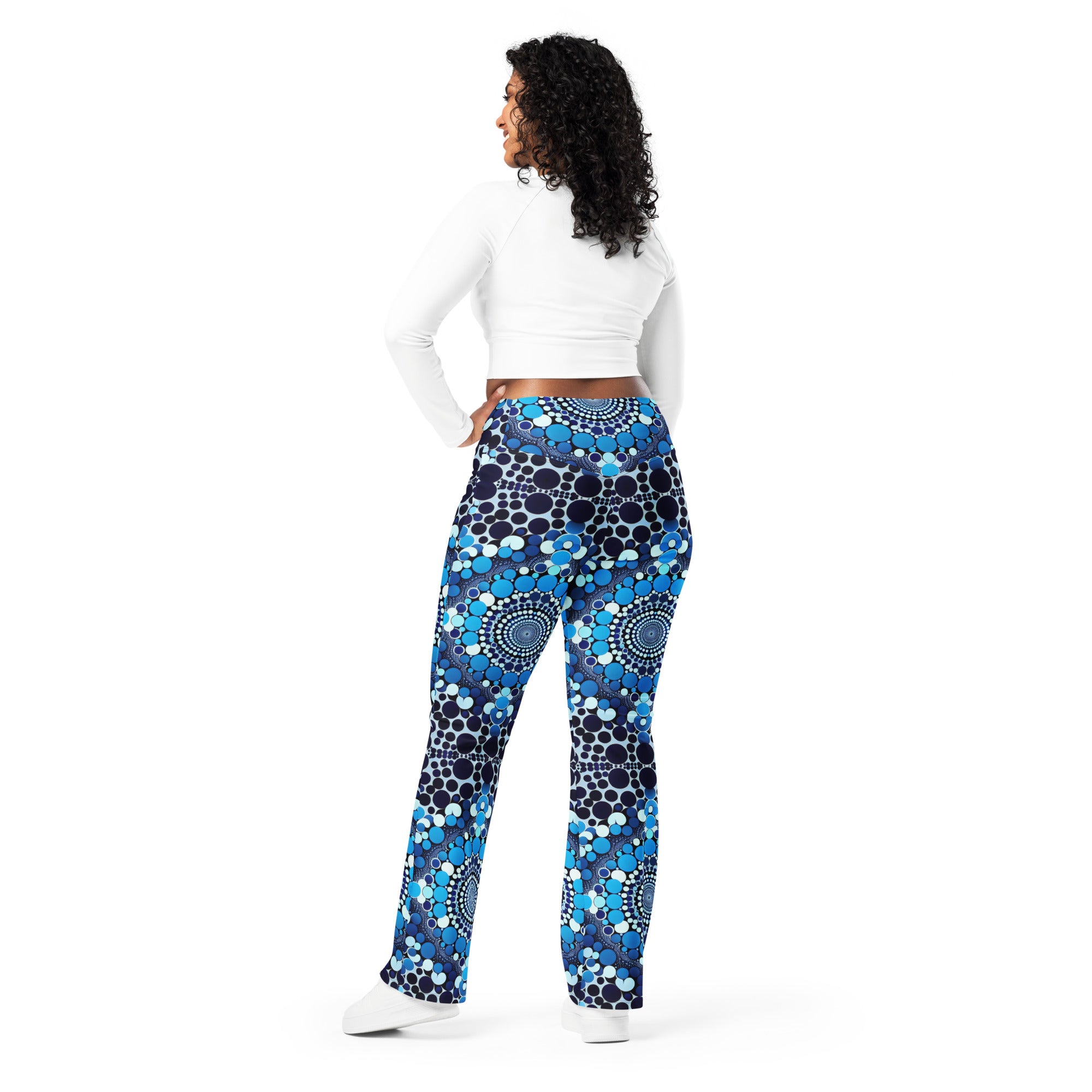 Blue Dots Flare leggings