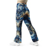 Blue Abstract Distortion Flare leggings