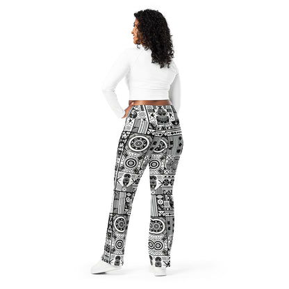 Black and White Tribal Flare leggings