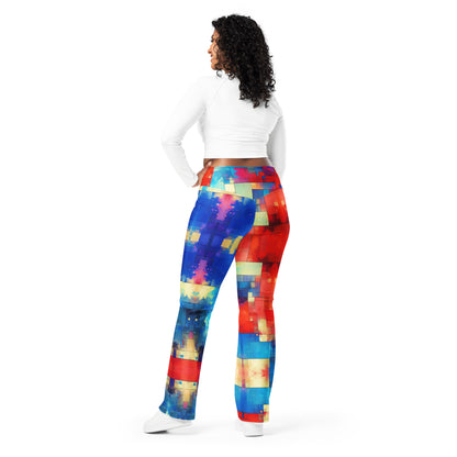 Color Block Abstract Flare leggings