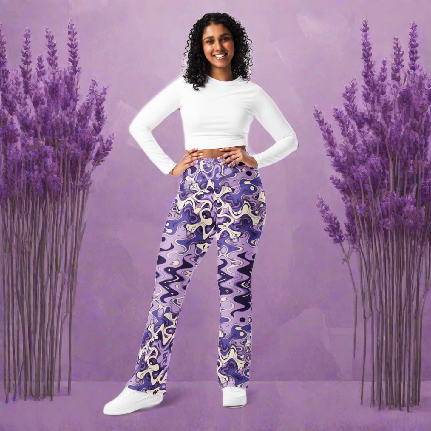 Lavender Wave Flare leggings