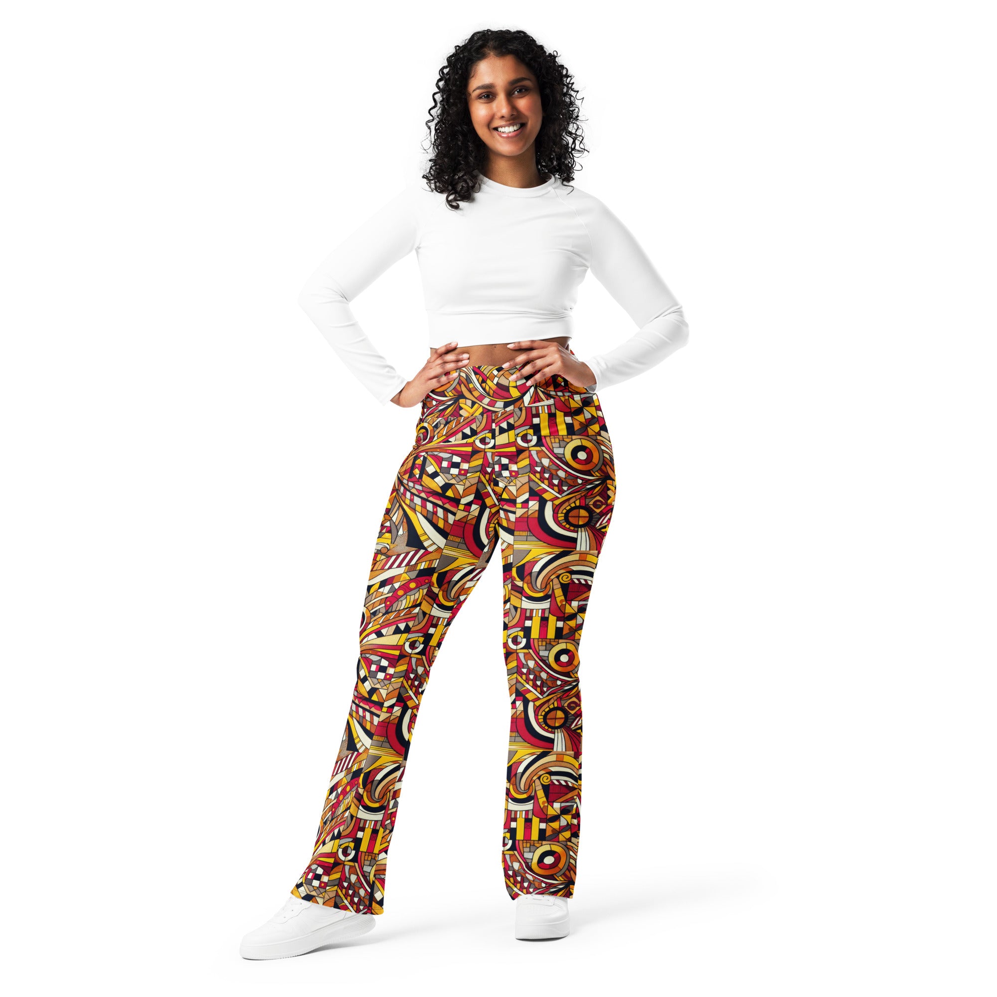 Swirls Abstract Flare leggings