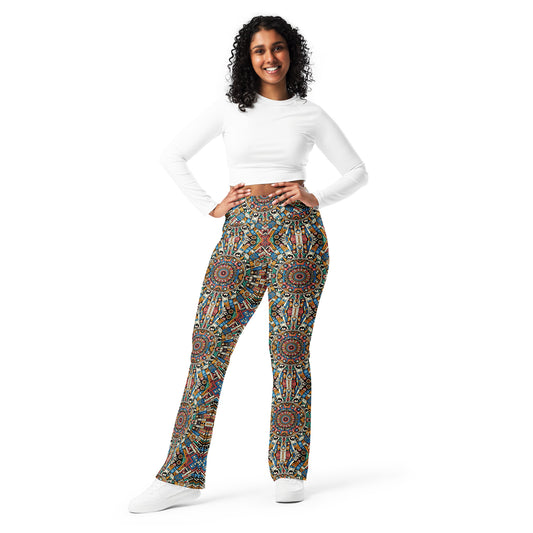 Abstract Kaleidoscope Flare leggings