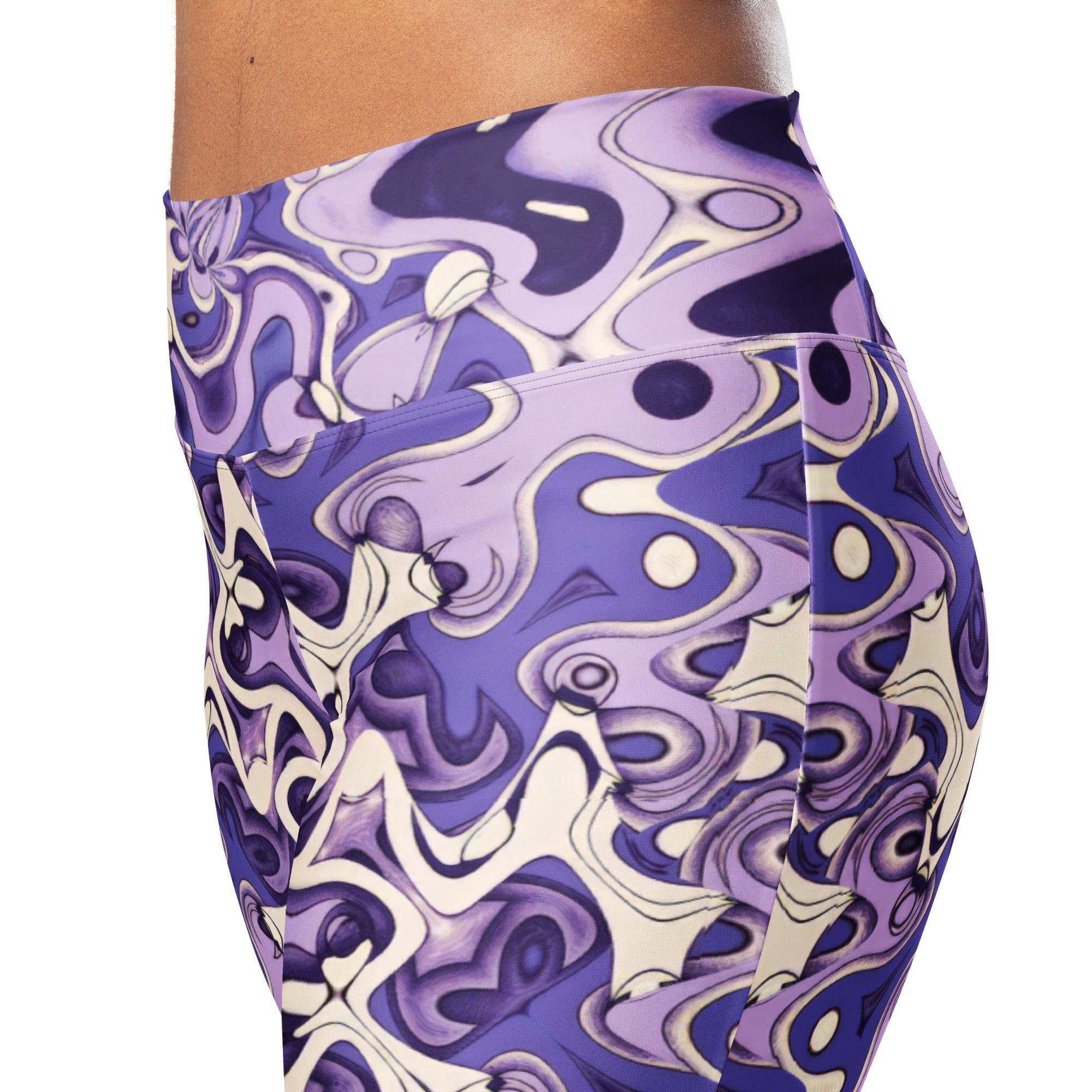 Lavender Wave Flare leggings