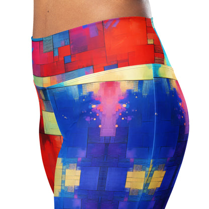 Color Block Abstract Flare leggings