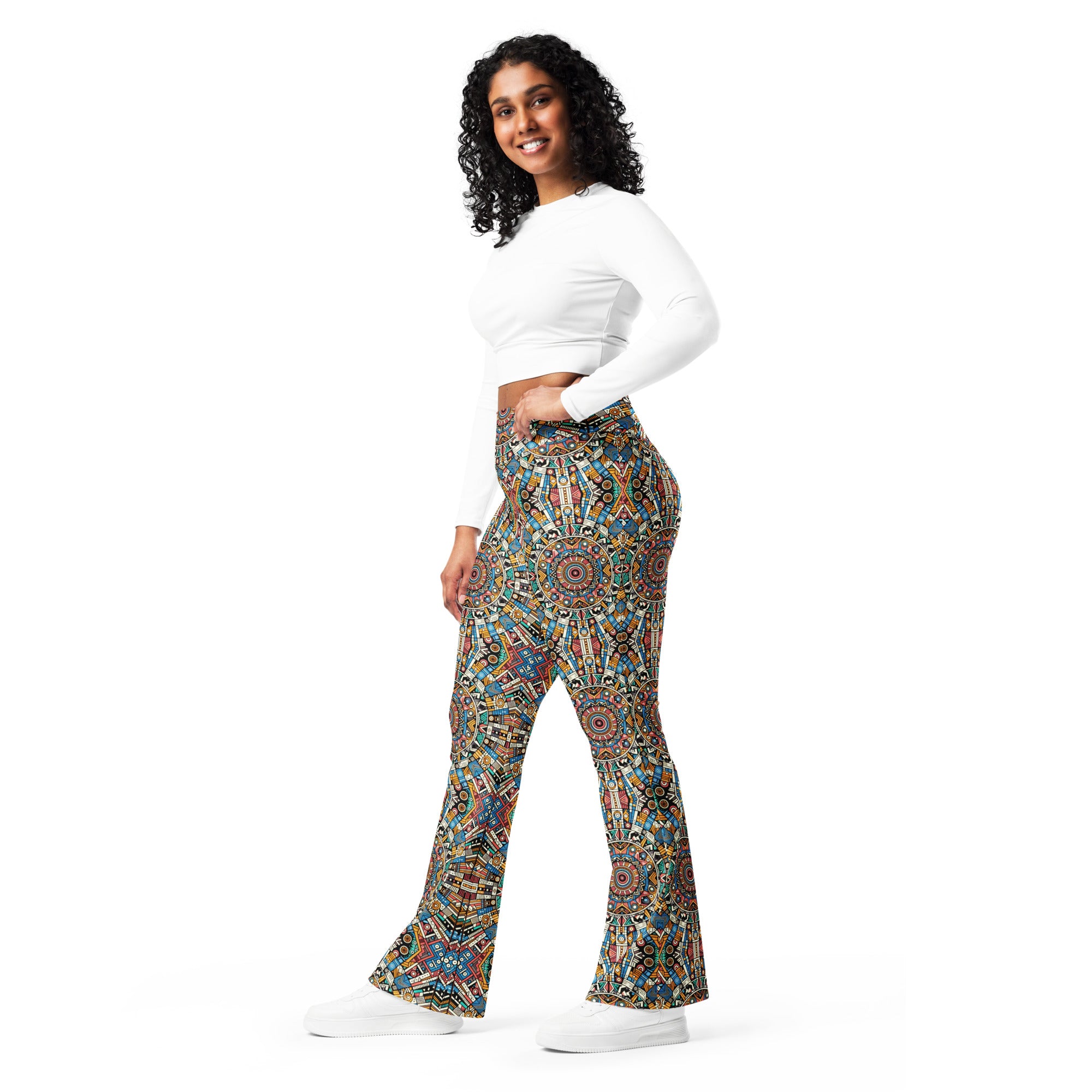 Abstract Kaleidoscope Flare leggings