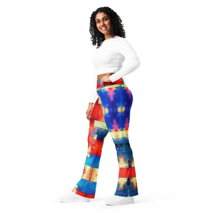 Color Block Abstract Flare leggings