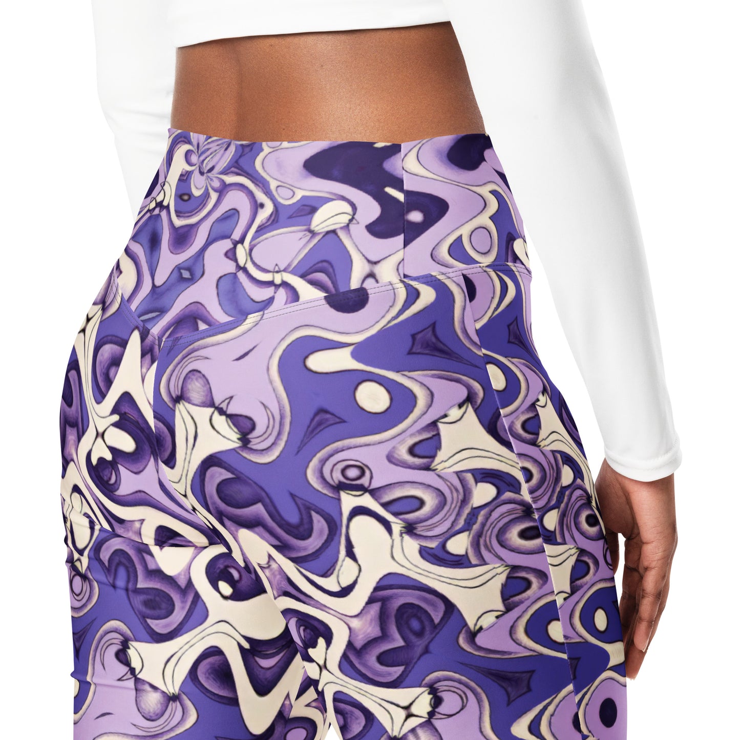 Lavender Wave Flare leggings