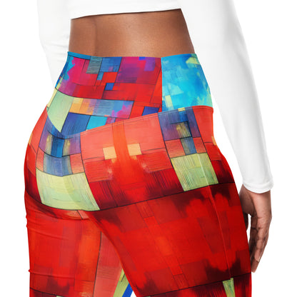 Color Block Abstract Flare leggings