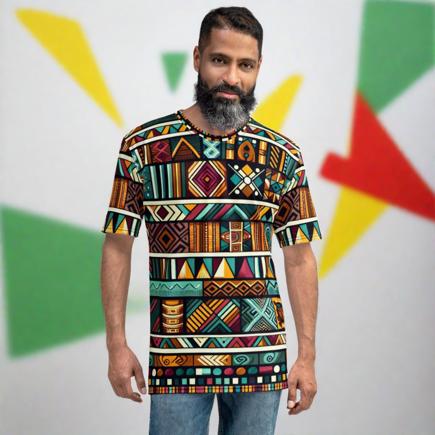 Multicolor Ethnic Print Men's t-shirt