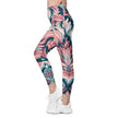 Women's Pink Flame Crossover leggings with pockets