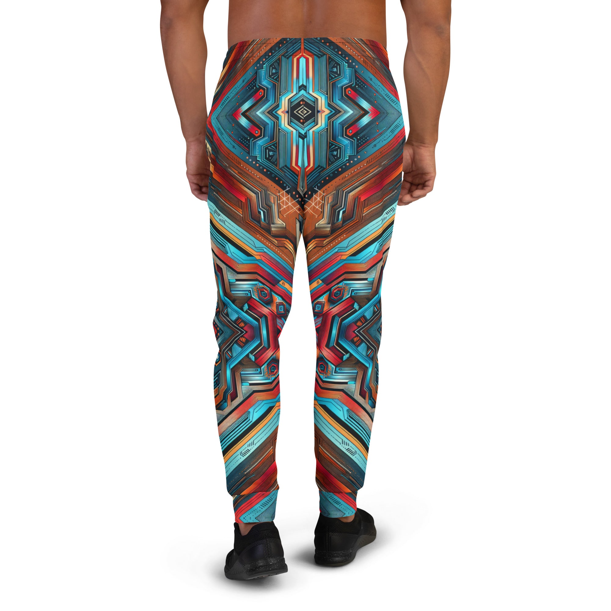 Blue Abstract Print Men's Joggers