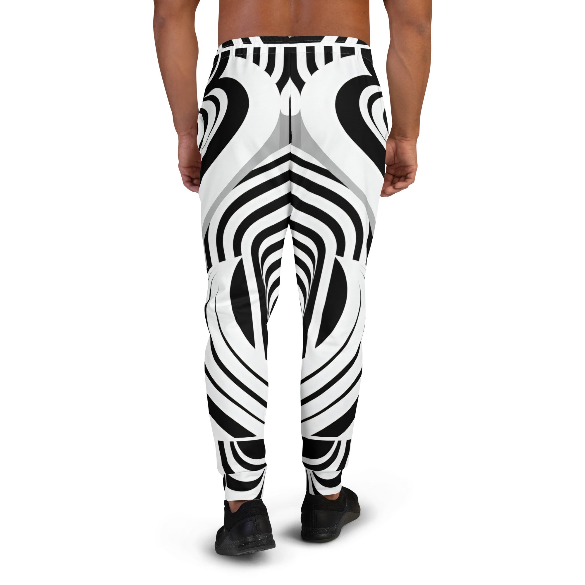 Black and White Wave Men's Joggers