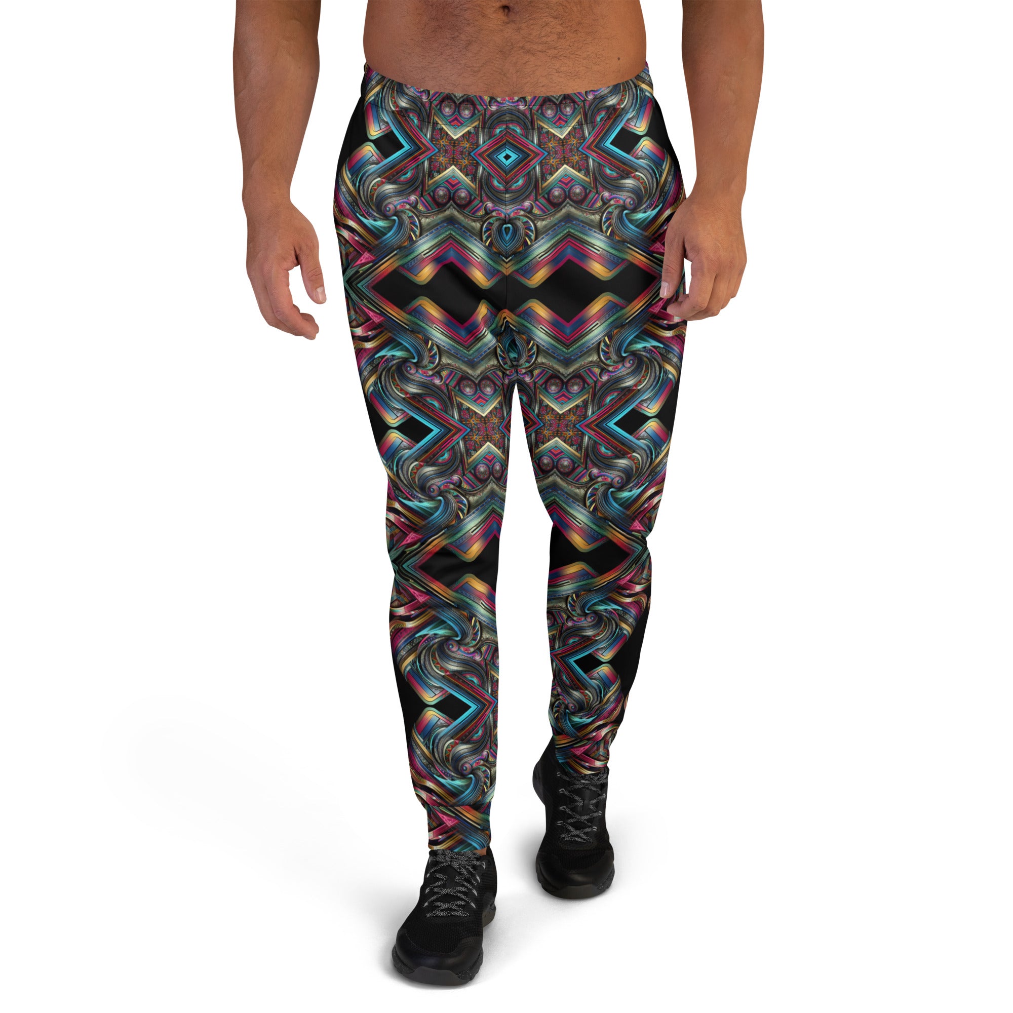 Multi Color Abstract Men's Joggers