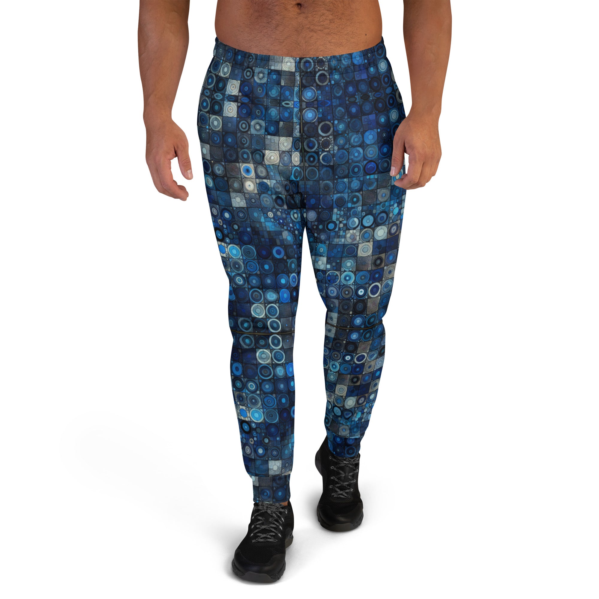 Blue Abstract Squares Men's Joggers