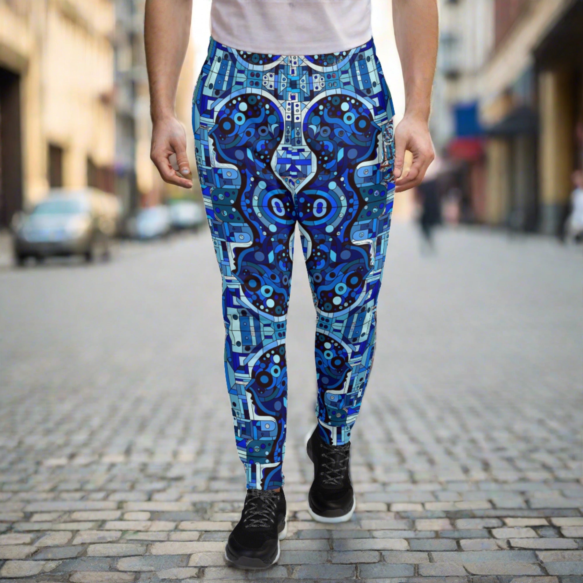 Blue Abstract Man Men's Joggers