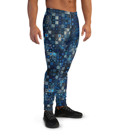 Blue Abstract Squares Men's Joggers