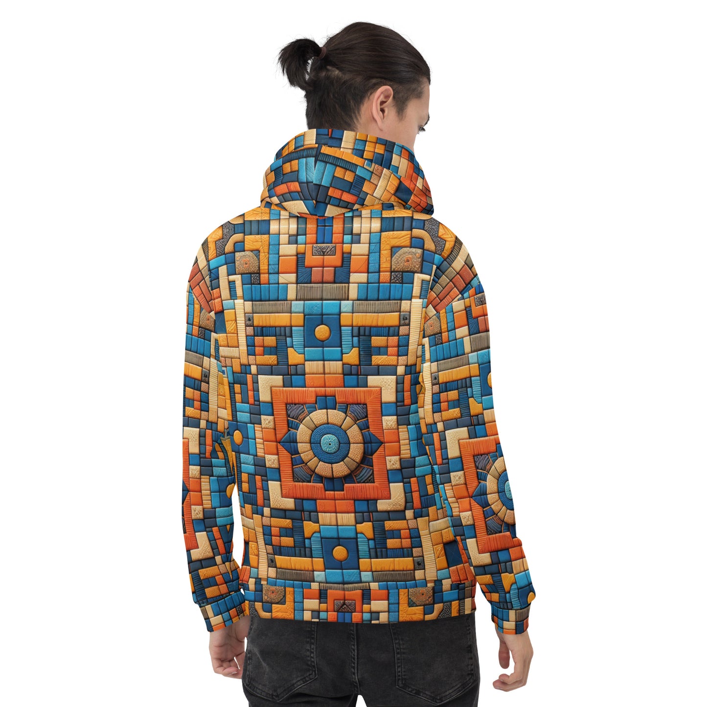 Blue and Burnt Orange Unisex Hoodie