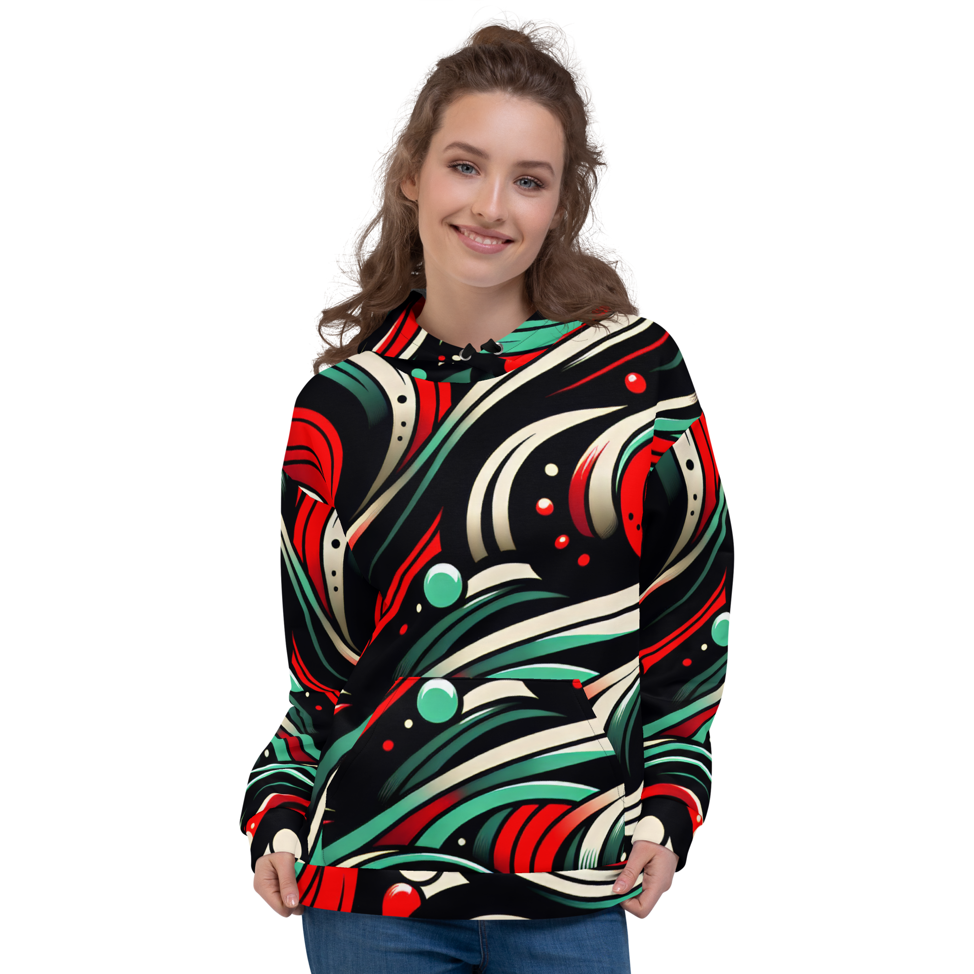 Vivid Abstract Print Unisex Hoodie