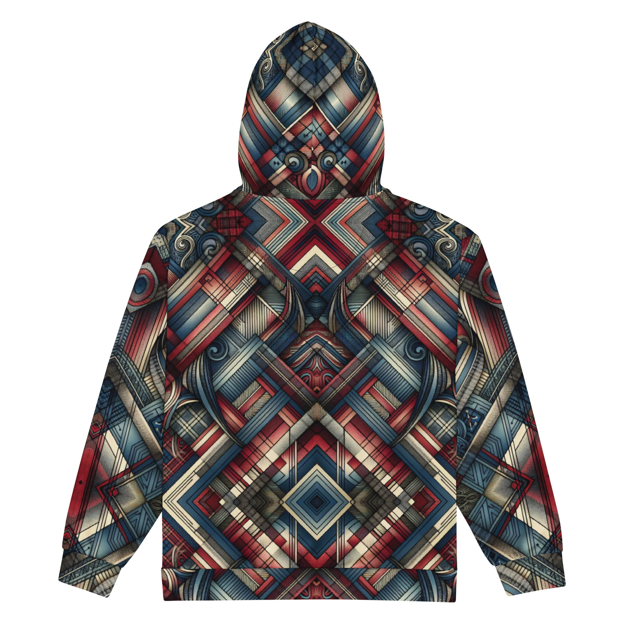 Red Abstract Pattern Unisex zip hoodie