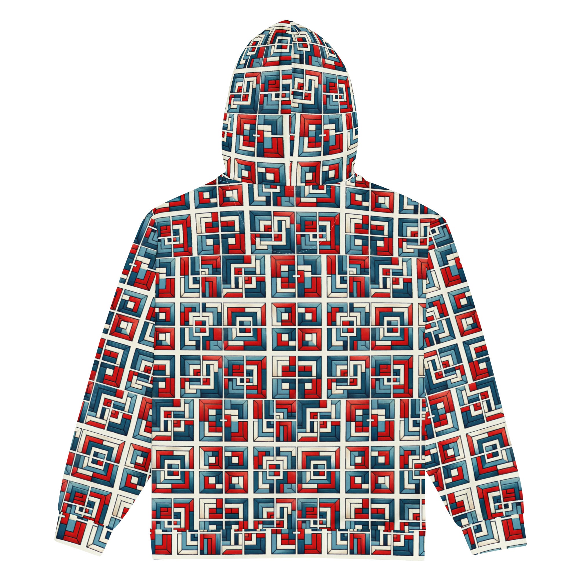 Red and Blue Unisex zip hoodie