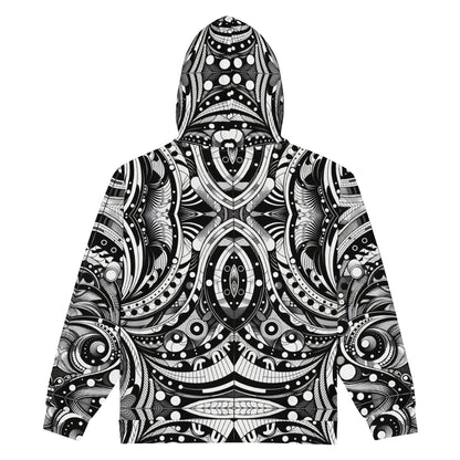 Black and White Abstract Unisex zip hoodie