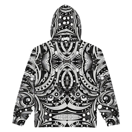 Black and White Abstract Unisex zip hoodie