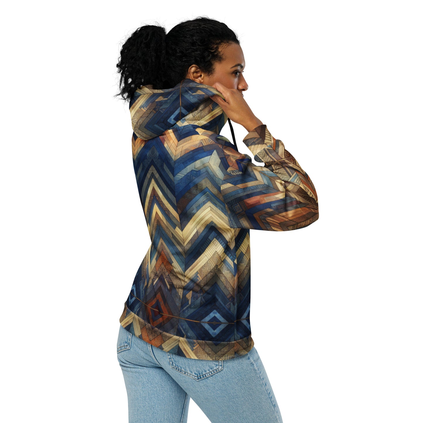 Multicolor Chevron Unisex zip hoodie