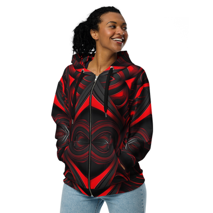 Red and Black Unisex zip hoodie