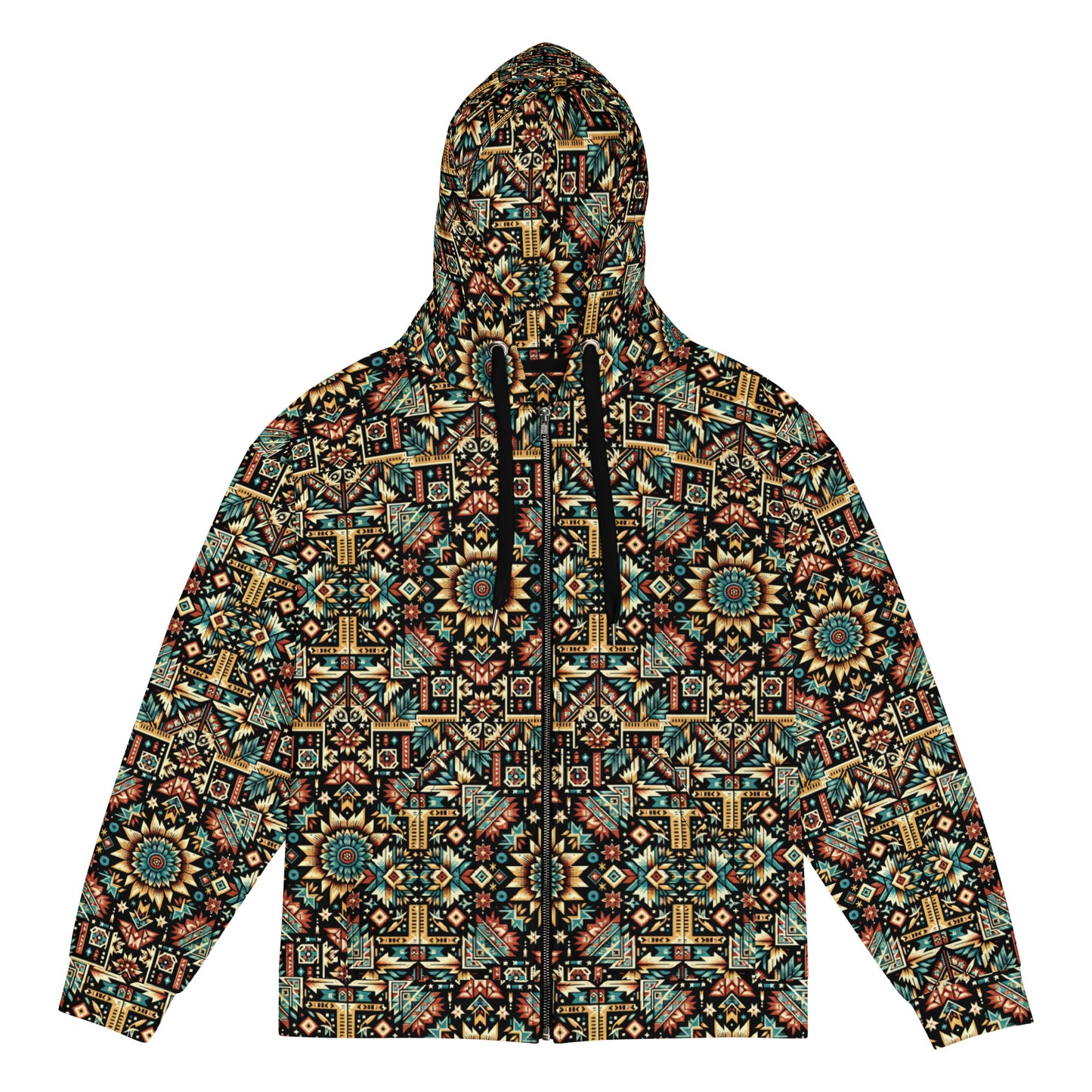 Multi Color Print Unisex zip hoodie