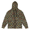 Multi Color Print Unisex zip hoodie