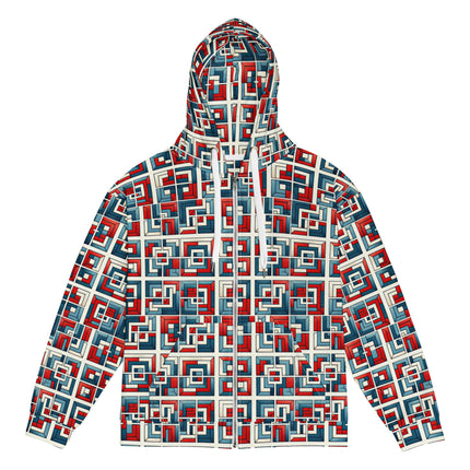 Red and Blue Unisex zip hoodie