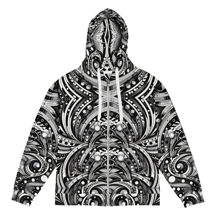 Black and White Abstract Unisex zip hoodie