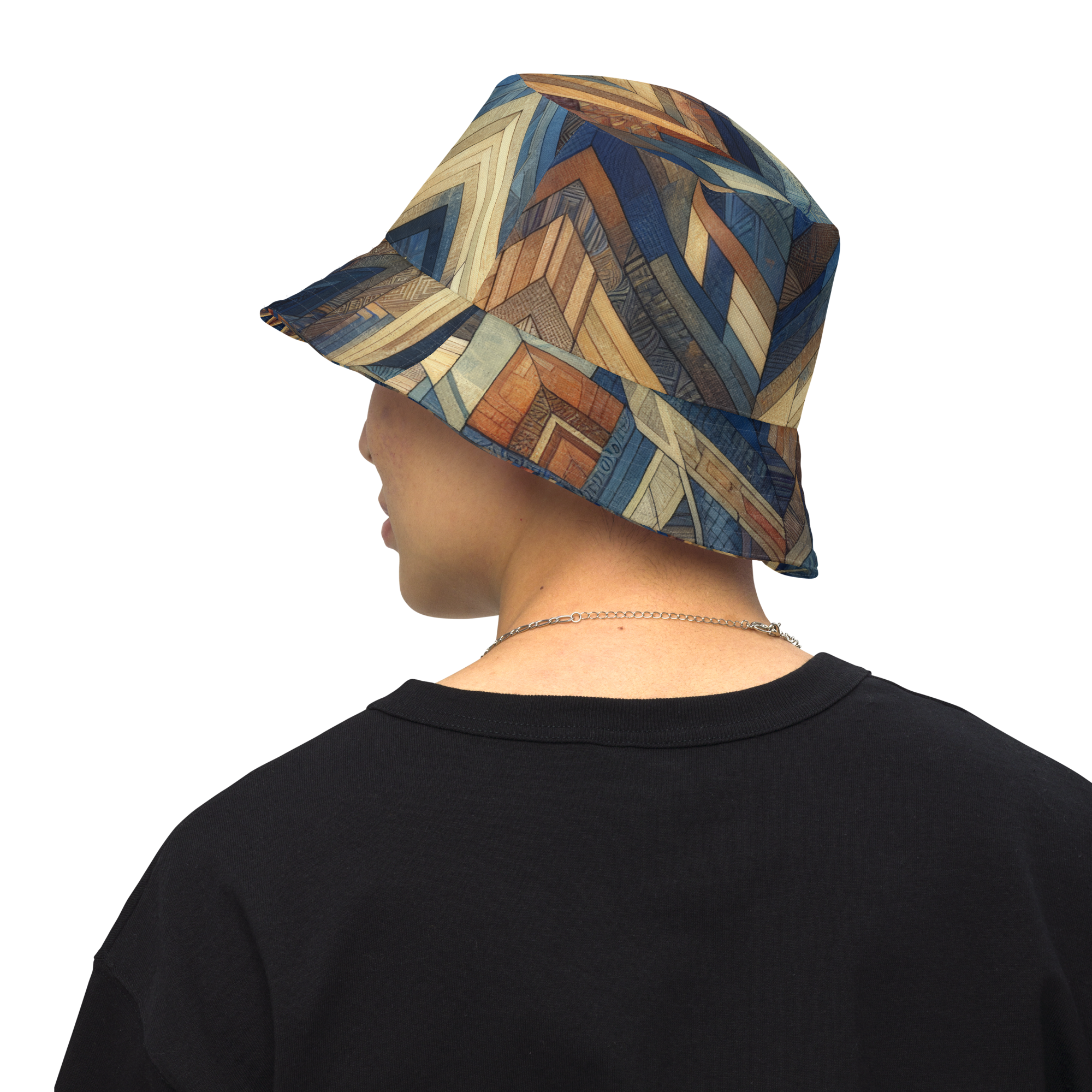 Multicolor Chevron Reversible bucket hat