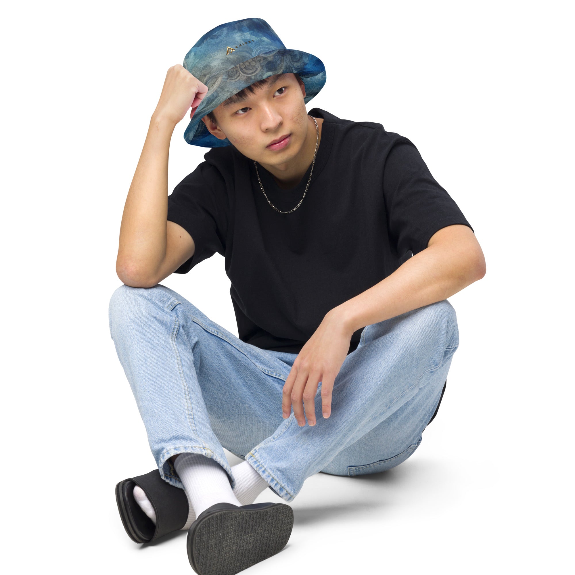 Blue Sky Reversible bucket hat