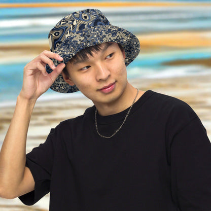 Abstract Wave Reversible bucket hat