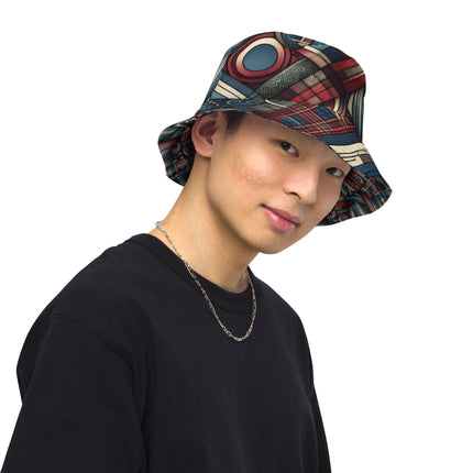 Red Abstract Pattern Reversible bucket hat