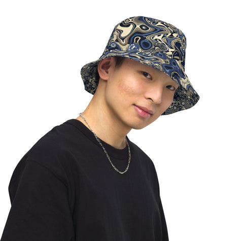 Abstract Wave Reversible bucket hat