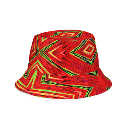 Orange Diamond Print Reversible bucket hat