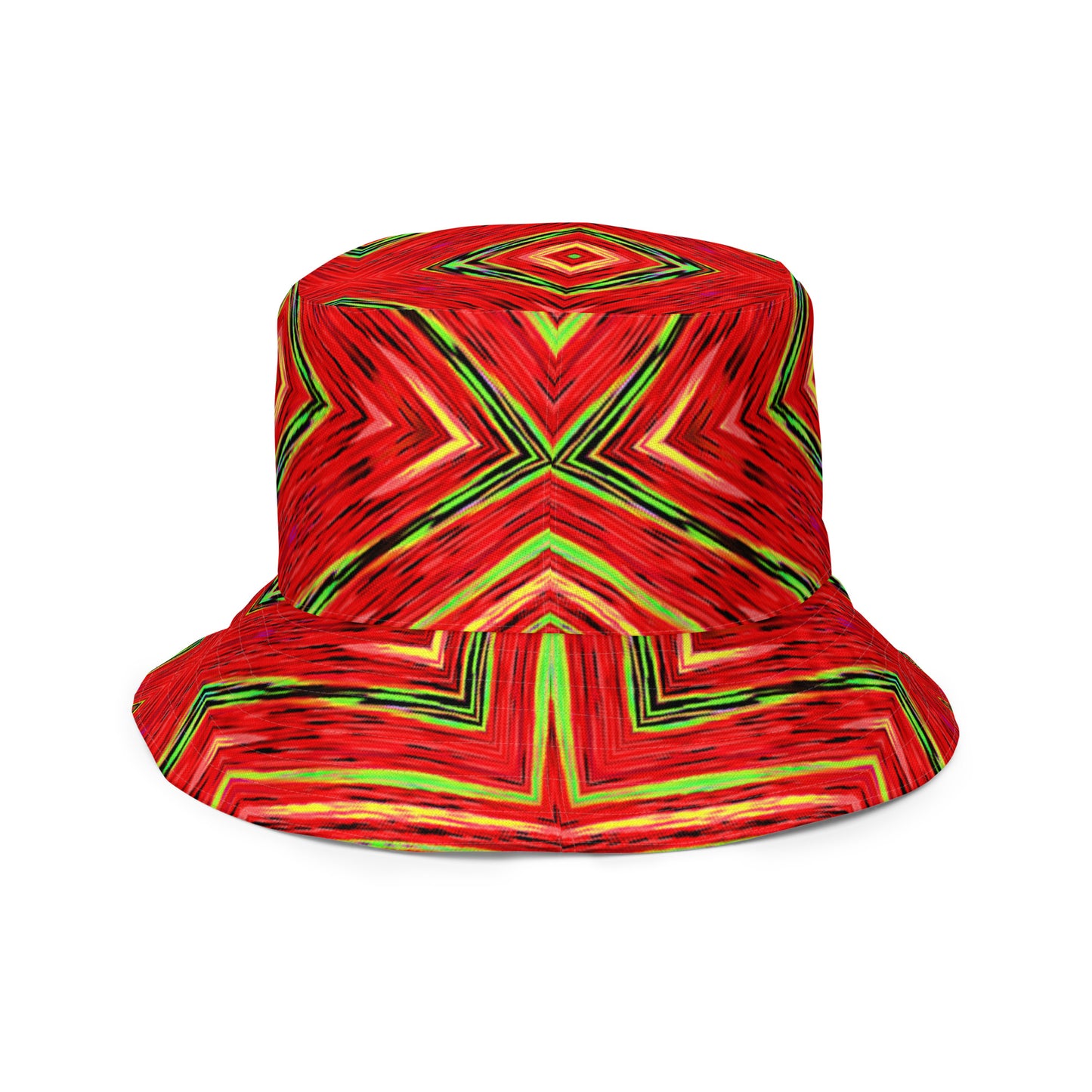 Orange Diamond Print Reversible bucket hat