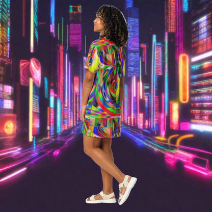 Neon Reflections T-shirt dress