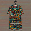 Multicolor Ethnic Print T-shirt dress