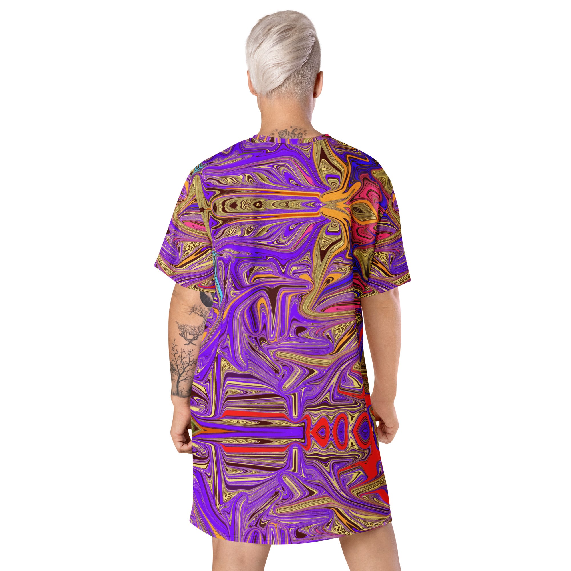 Purple Warp T-shirt dress