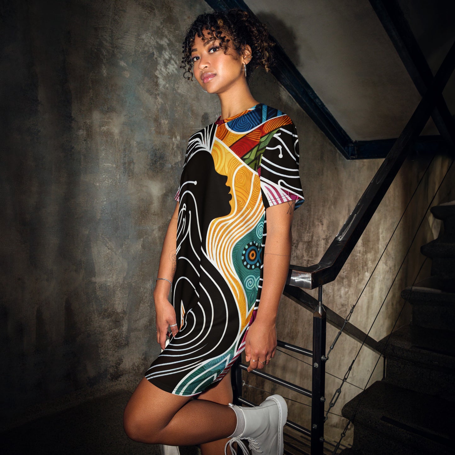 Abstract Woman T-shirt dress