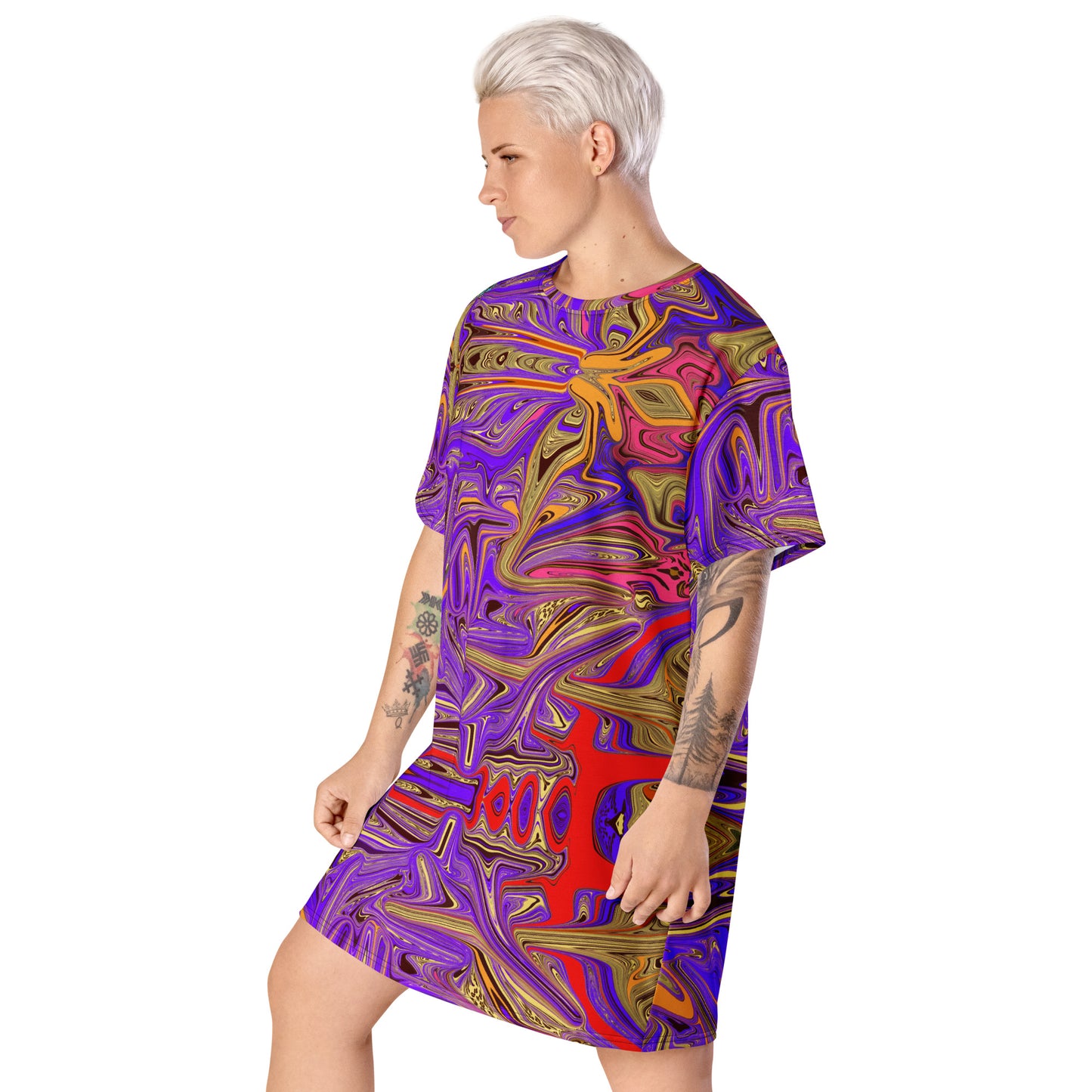 Purple Warp T-shirt dress