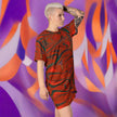 Orange Warp T-shirt dress