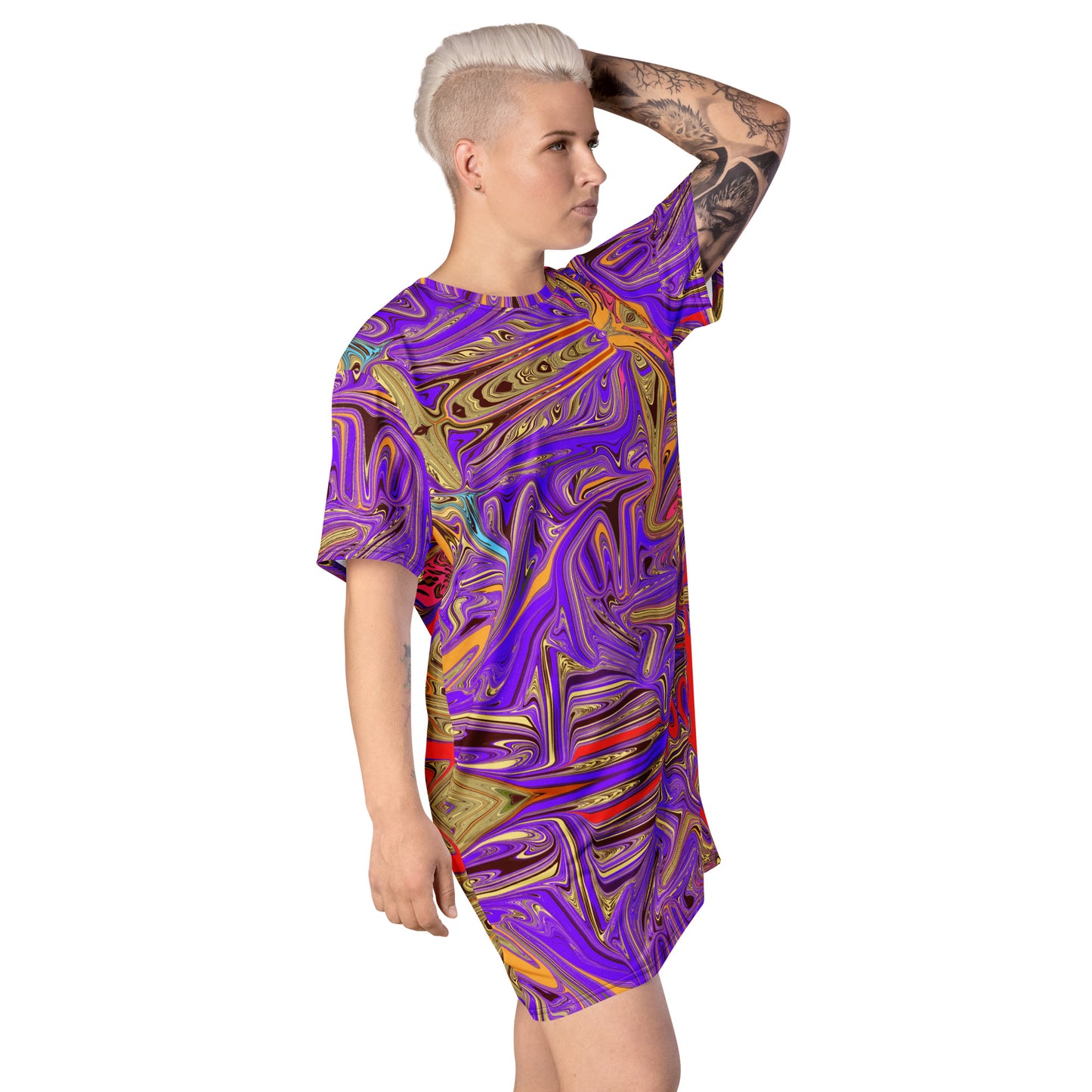 Purple Warp T-shirt dress