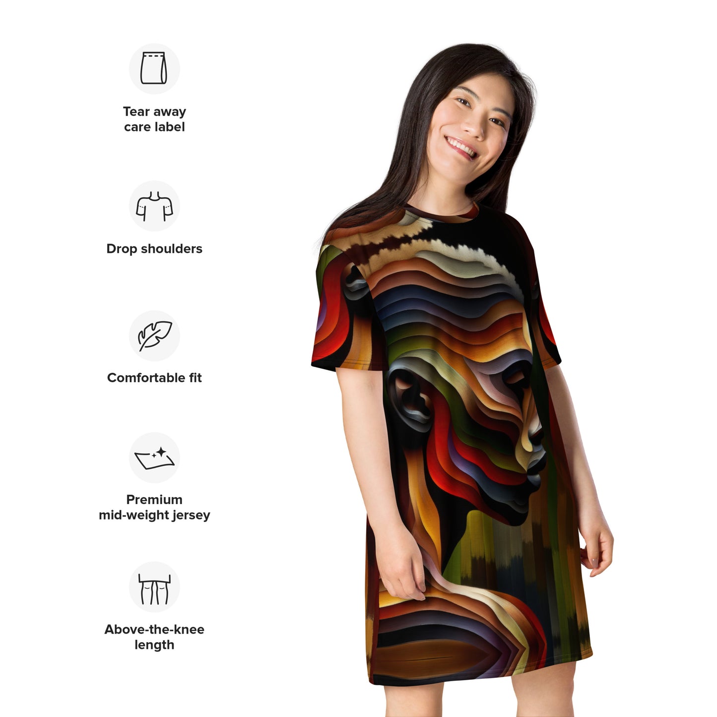 Abstract Wave T-shirt dress