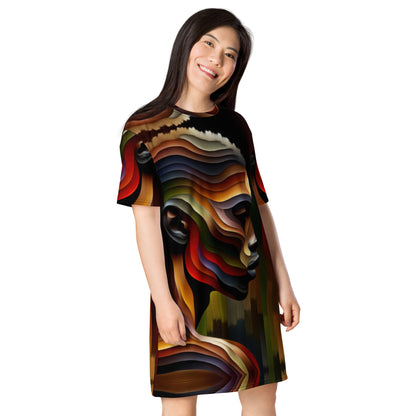 Abstract Wave T-shirt dress